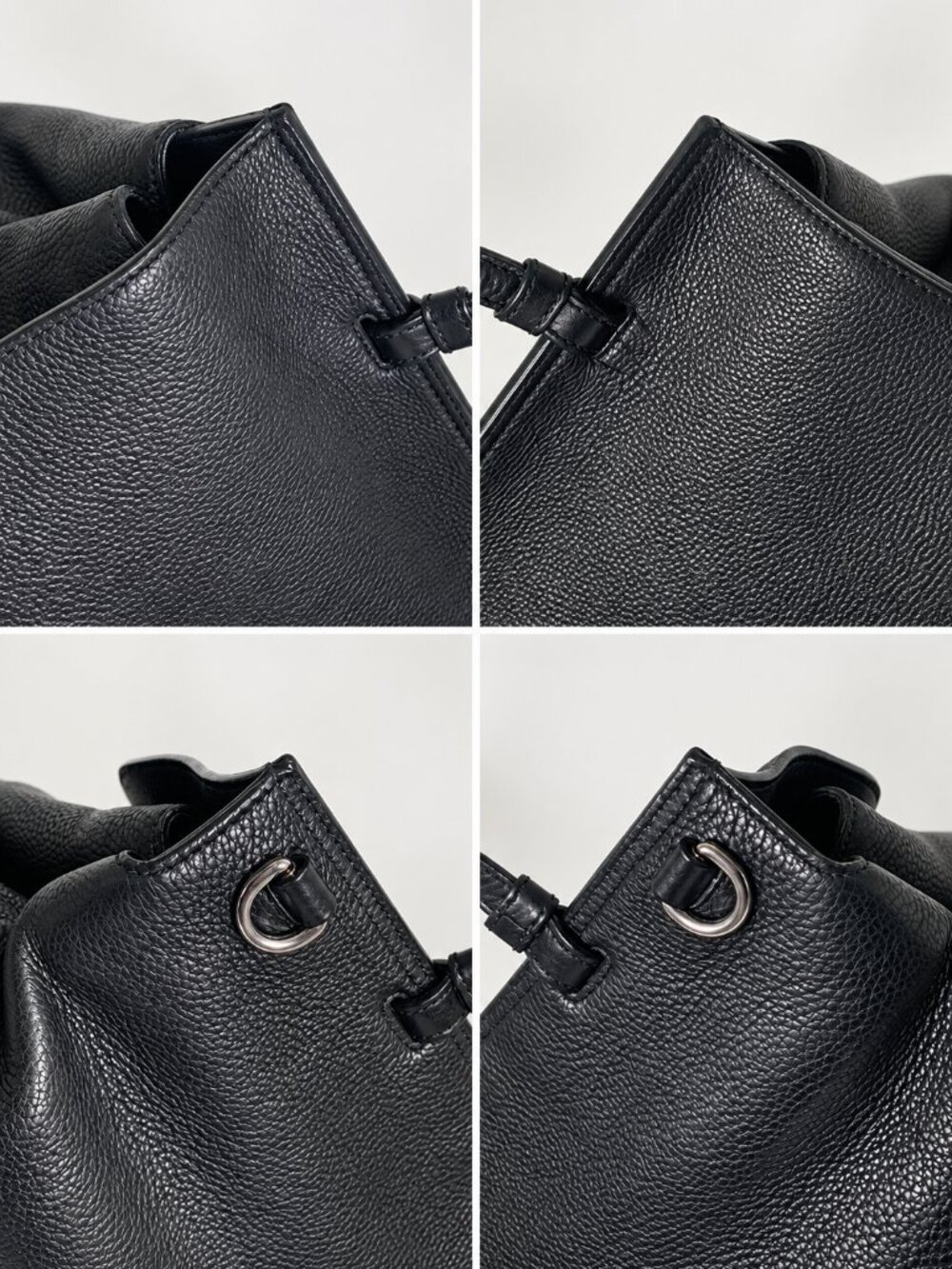 Authentic Gucci Bamboo Daily Black Pebbled Leather Top Handle Shoulder Bag - Picture 5 of 12